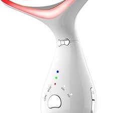 MAKINGTEC Facial and Neck Electric Massager, Red Light Therapy, 3-in-1 Chin Lift Devices, V-Shaped Firming EMS Vibration Facial Massager, Facial Wand,Wavy Chic Beauty Multifunctional Facial-Device