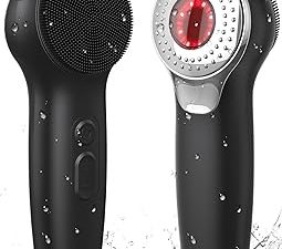 Facial Cleansing Brush Face Scrubber, Silicone Sonic Vibration Face Cleanser Brush Electric Exfoliating with Nose Scrub Men Women, Waterproof Rechargeable Massager Deep Clean Skin Care Routine