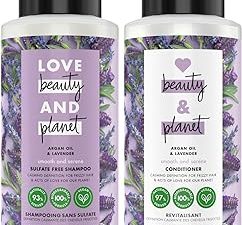 Love Beauty and Planet Argan Oil and Lavender Smooth and Serene Shampoo and Conditioner Set, 13.5 Ounces each